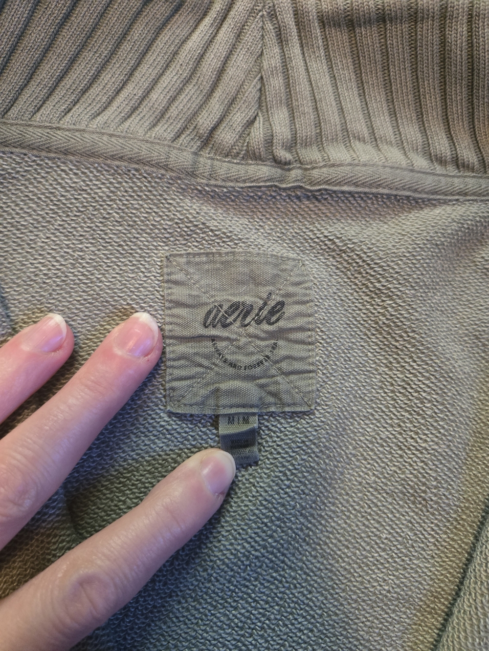 Aerie Olive Green Quarter-Zip Pullover Sweater - Picture 2 of 5